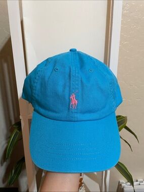 Polo by Ralph Lauren Blue Cap with Pink Polo Player